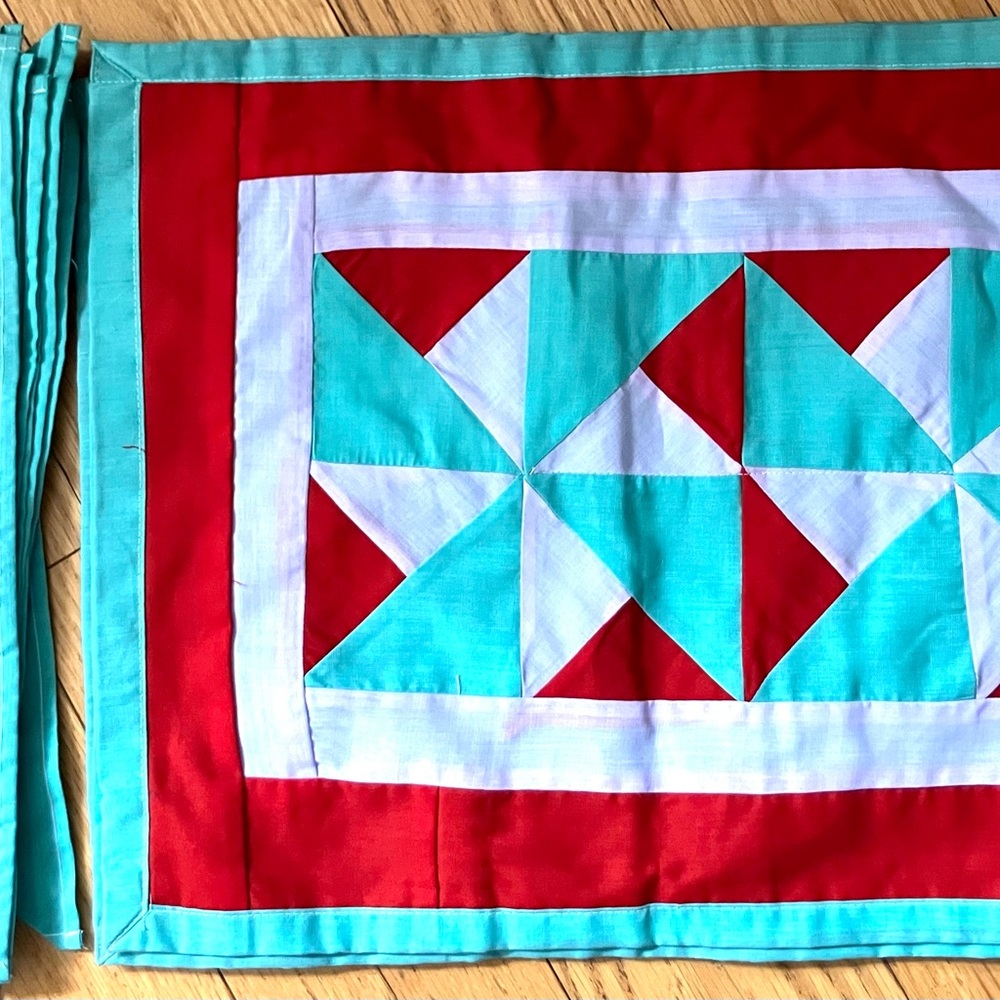 Colorful Handmade Quilted Place Mats and Napkins